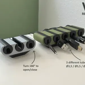 Desk cable management holder / cable organizer