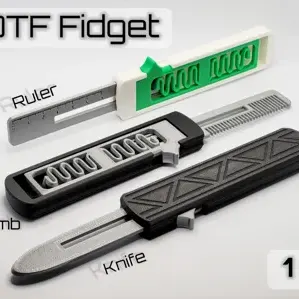 OTF Fidget Knife - Ruler - Comb